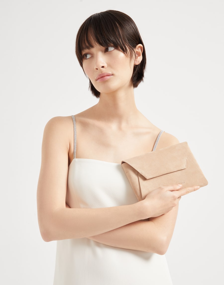 BC Duo 镶珠装饰手拿包 浅棕色 女款 - Brunello Cucinelli