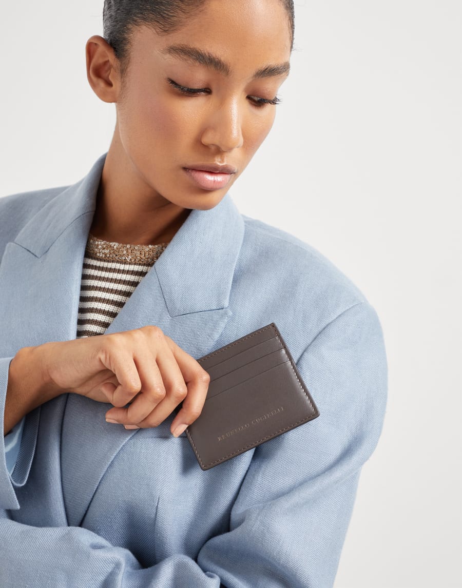 Calfskin card case Brown Woman - Brunello Cucinelli