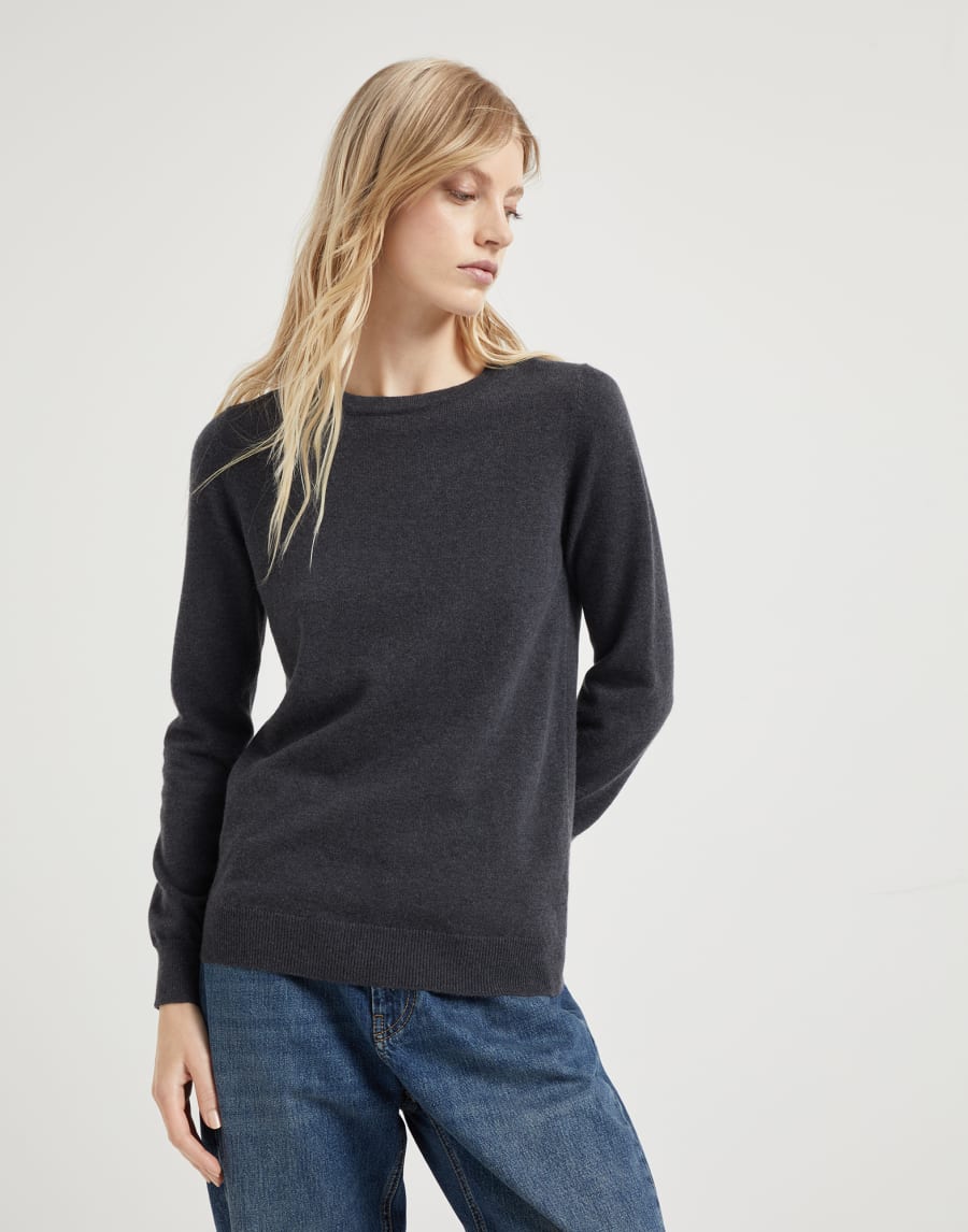 Cashmere sweater Lignite Grey Woman - Brunello Cucinelli