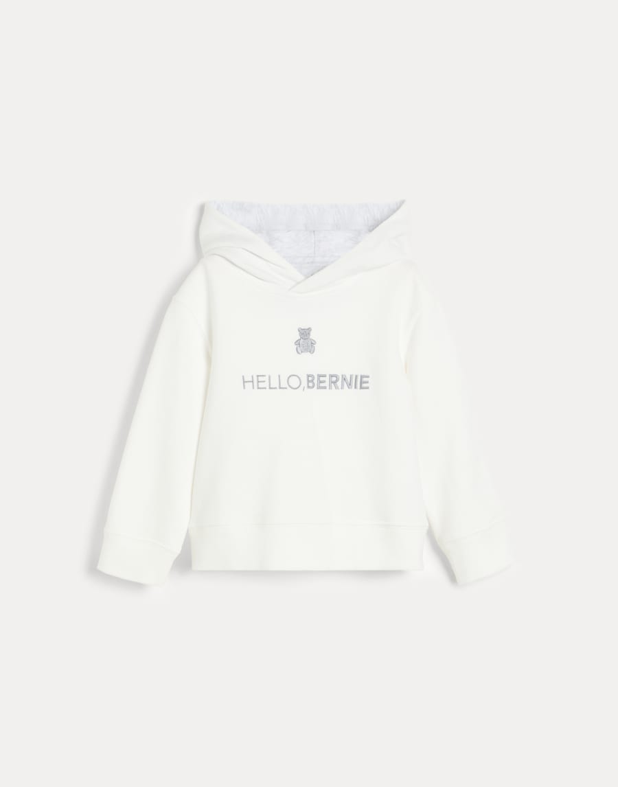 Толстовка с капюшоном Белый с Сероватым Оттенком Малыши - Brunello Cucinelli