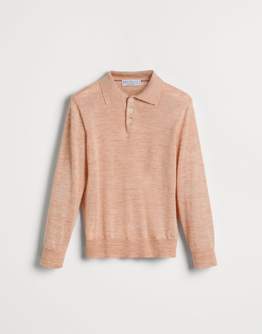 Lightweight knit Polo Apricot Boys - Brunello Cucinelli
