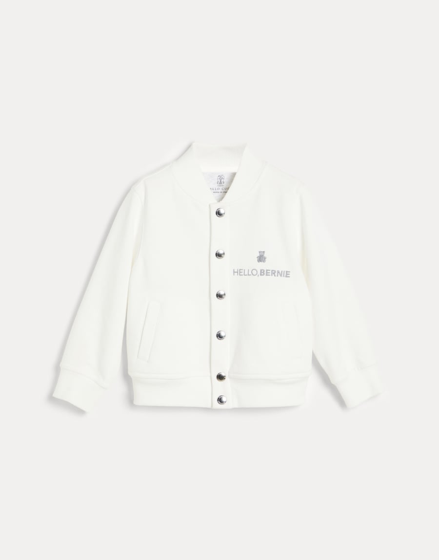 Bomber-style sweatshirt Off-White Baby - Brunello Cucinelli