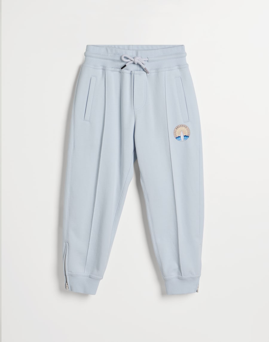 Trousers with Crête Sky Blue Boys - Brunello Cucinelli