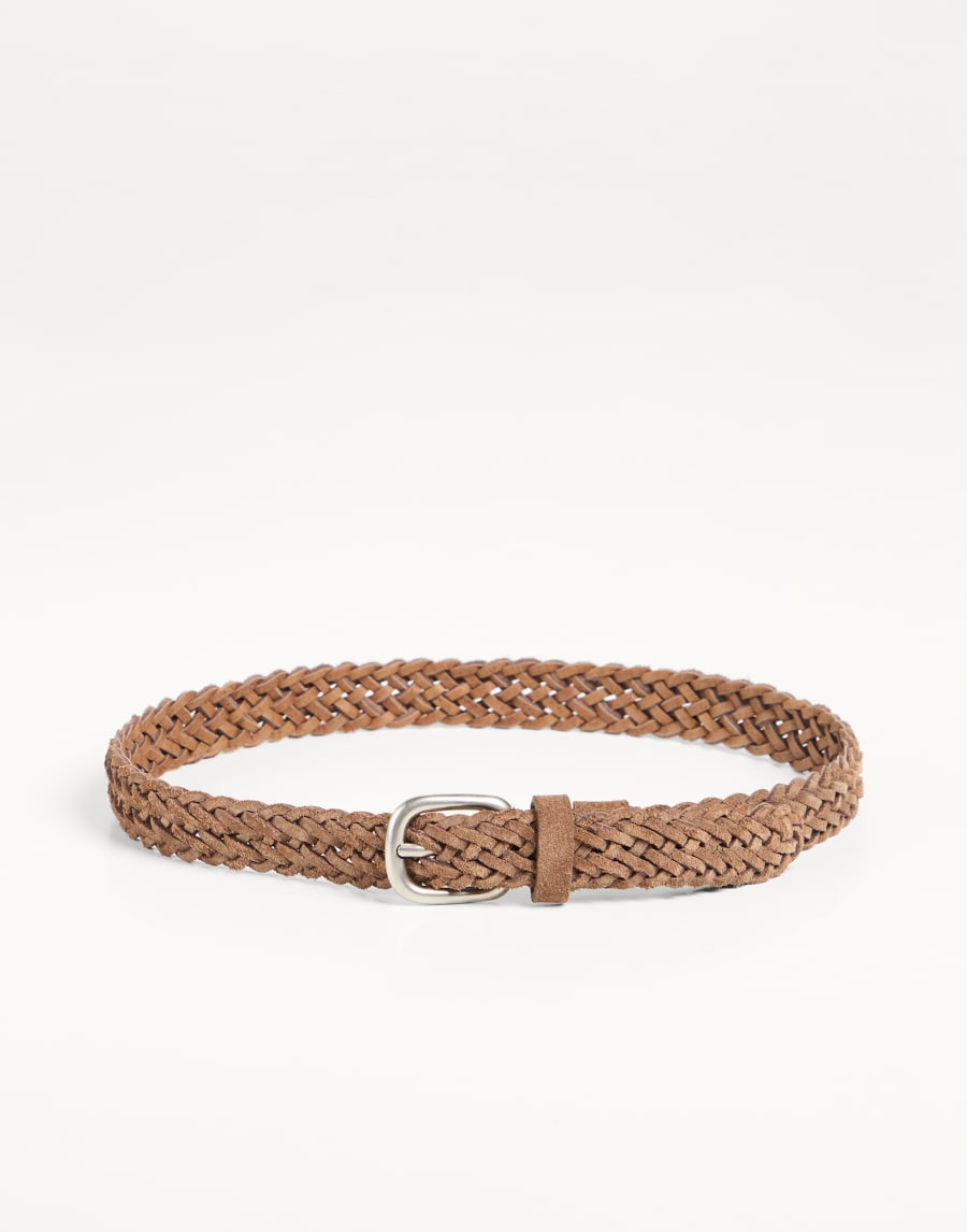 Reversed calfskin belt Brown Boys - Brunello Cucinelli