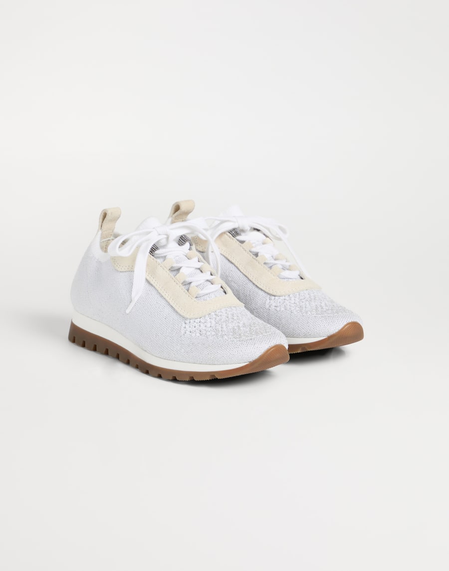 针织织物运动鞋 白色 女童 - Brunello Cucinelli
