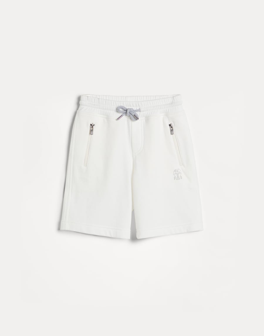 French terry Bermuda shorts with logo Off-White Boys - Brunello Cucinelli
