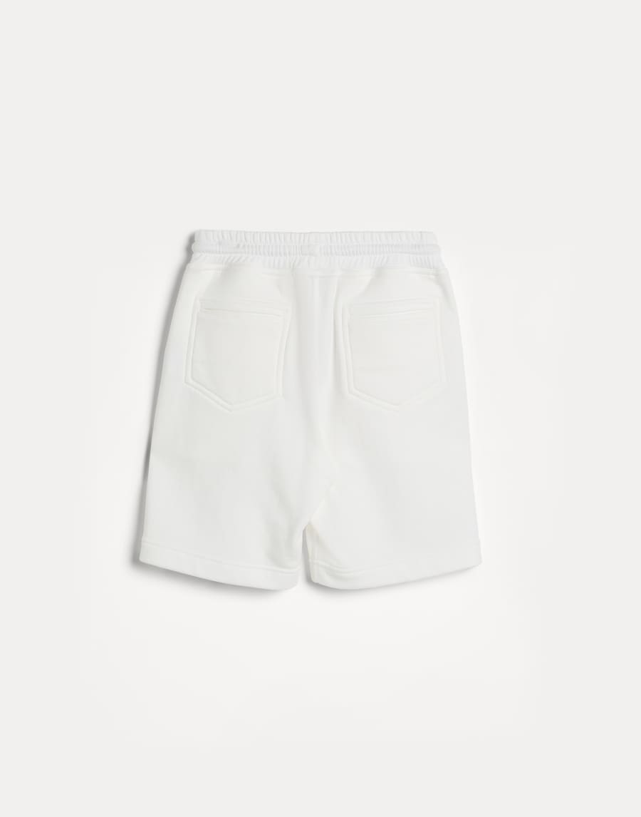 Bermudas de felpa con logotipo Blanco Crudo Niño - Brunello Cucinelli