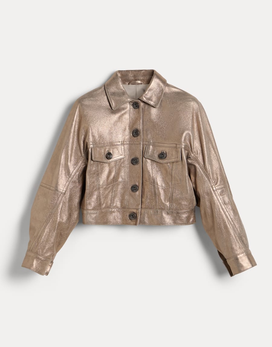 Куртка из кожи Светло-Коричневый Девочки - Brunello Cucinelli