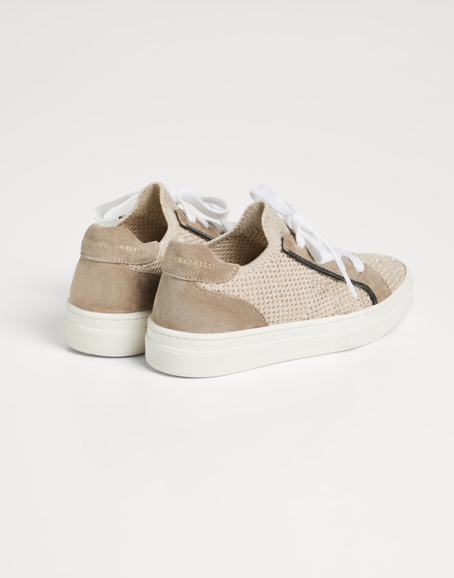 スエード&ニット スニーカー ゴールド ガールズ - Brunello Cucinelli