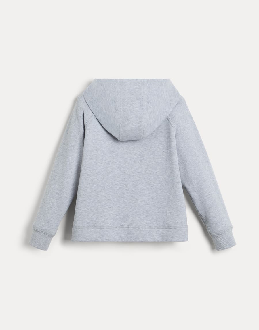 Smooth cotton French terry sweatshirt Grey Girls - Brunello Cucinelli