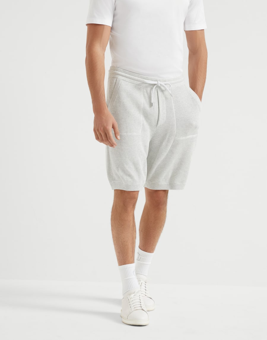 Knitted Bermuda shorts Fog Man - Brunello Cucinelli