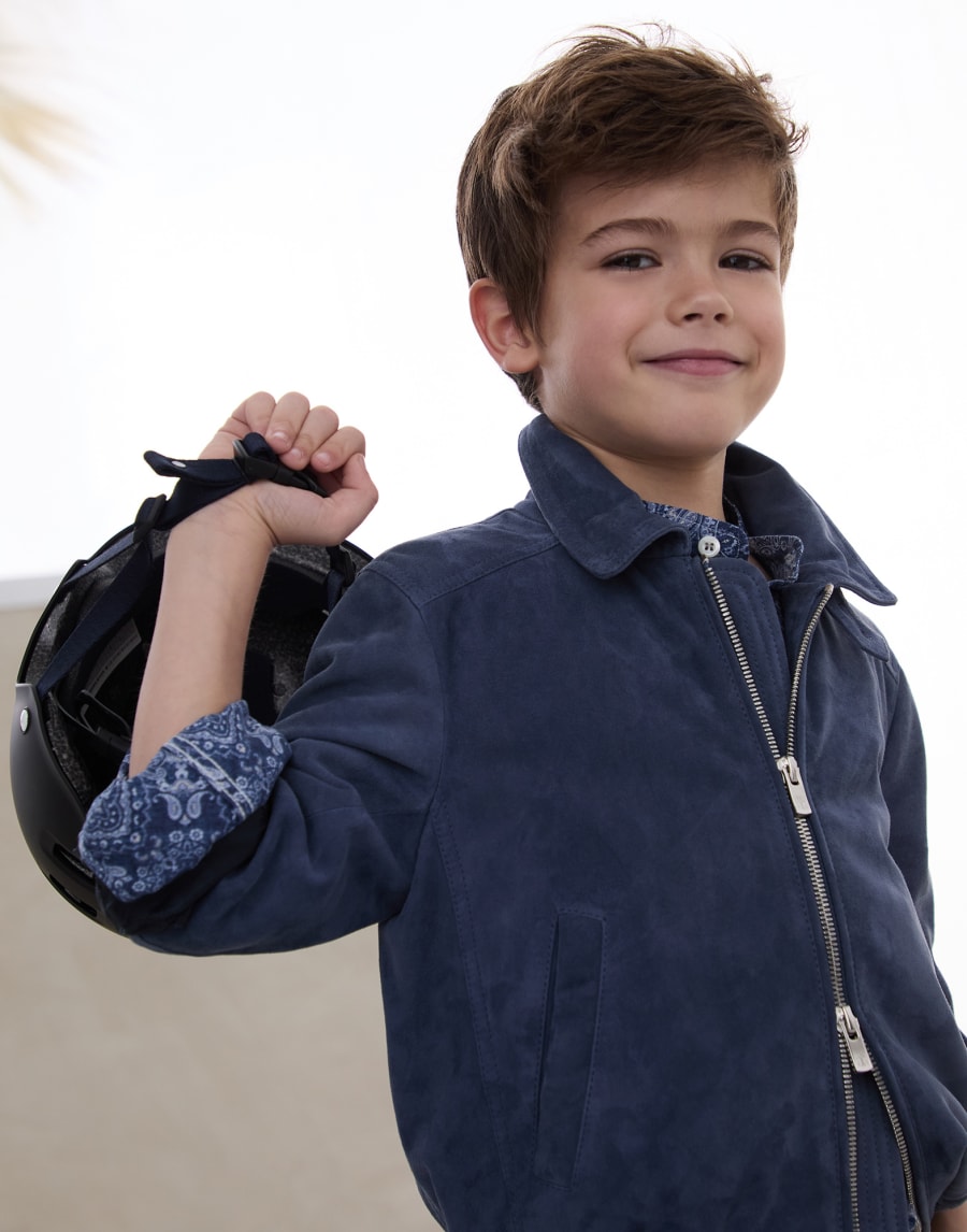Suede jacket Blue Boys - Brunello Cucinelli