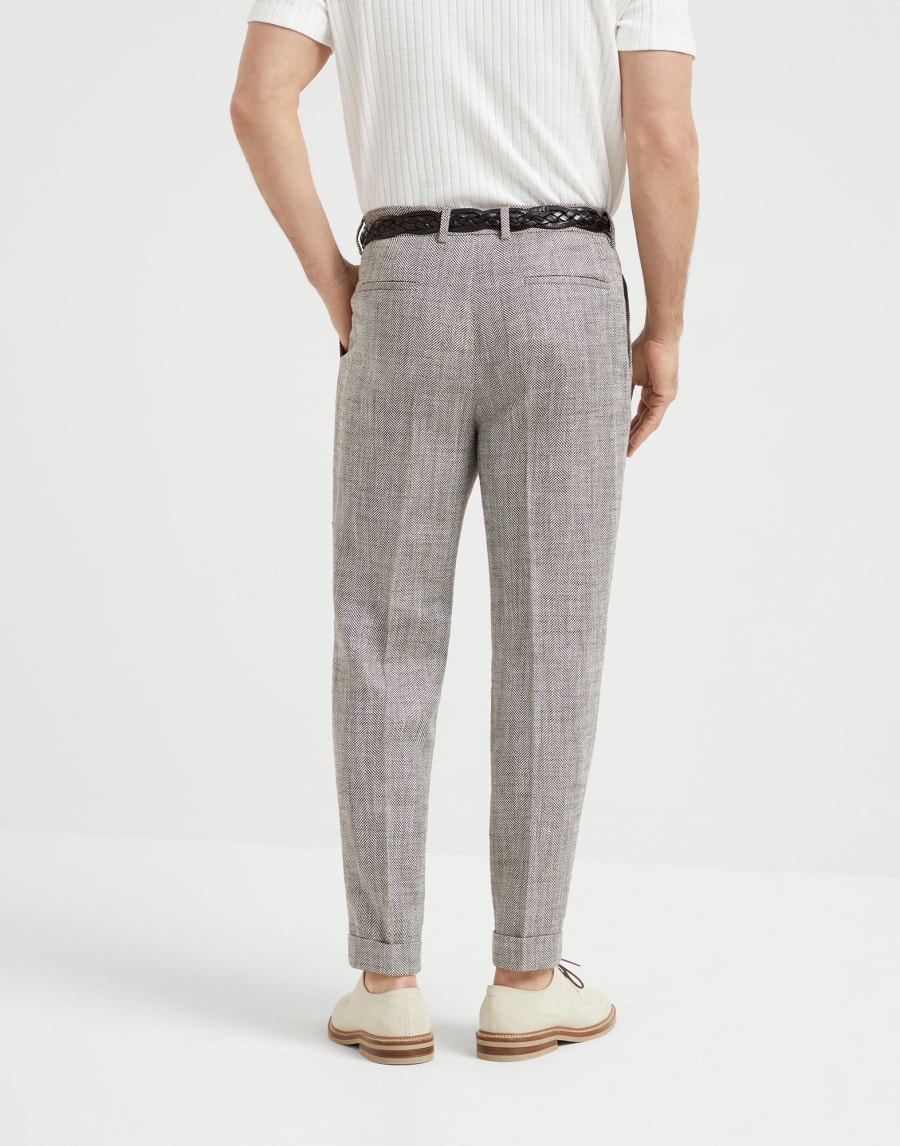 Chevron trousers Brown Man - Brunello Cucinelli