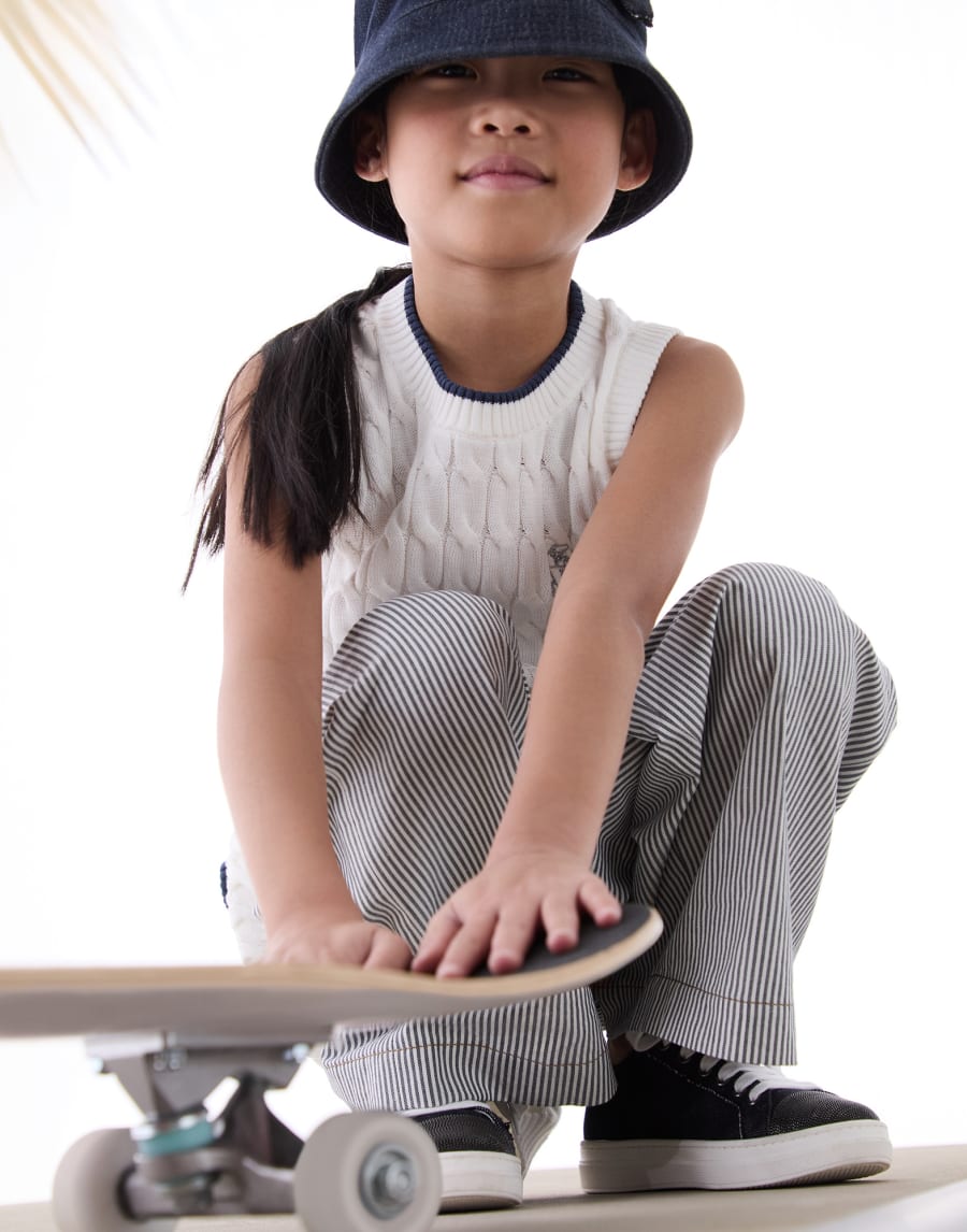 棉质无袖上衣 巴拿马色 女童 - Brunello Cucinelli