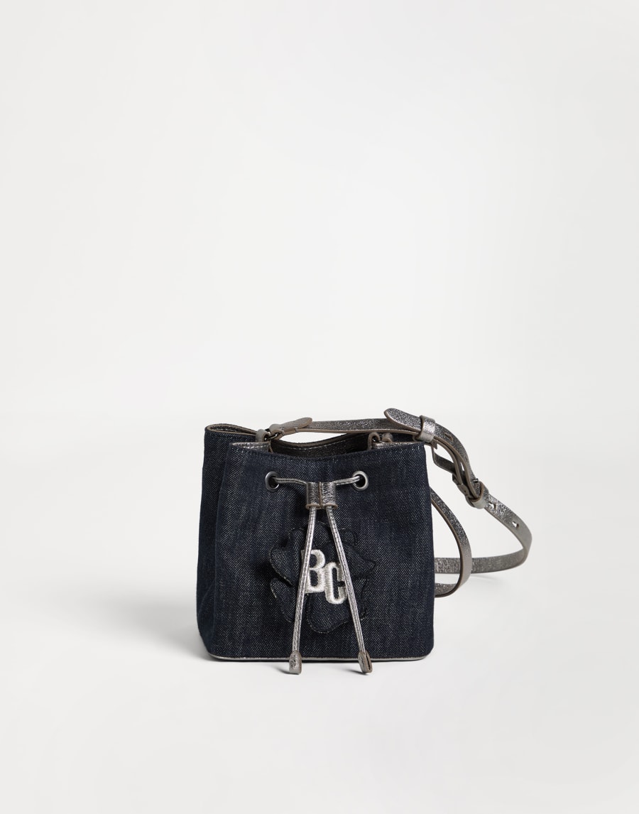 牛仔水桶包 灰白色 女童 - Brunello Cucinelli