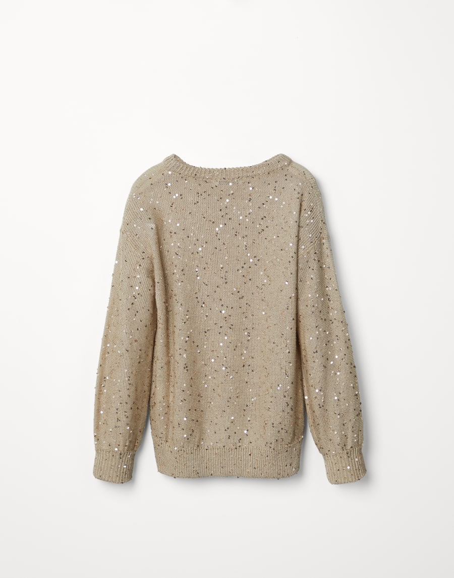 Джемпер из льна и шелка Diamante Размытый Девочки - Brunello Cucinelli