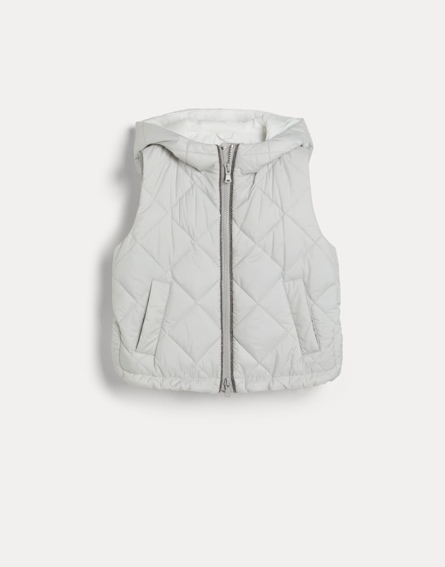 Nylon vest with padding Light Grey Girls - Brunello Cucinelli