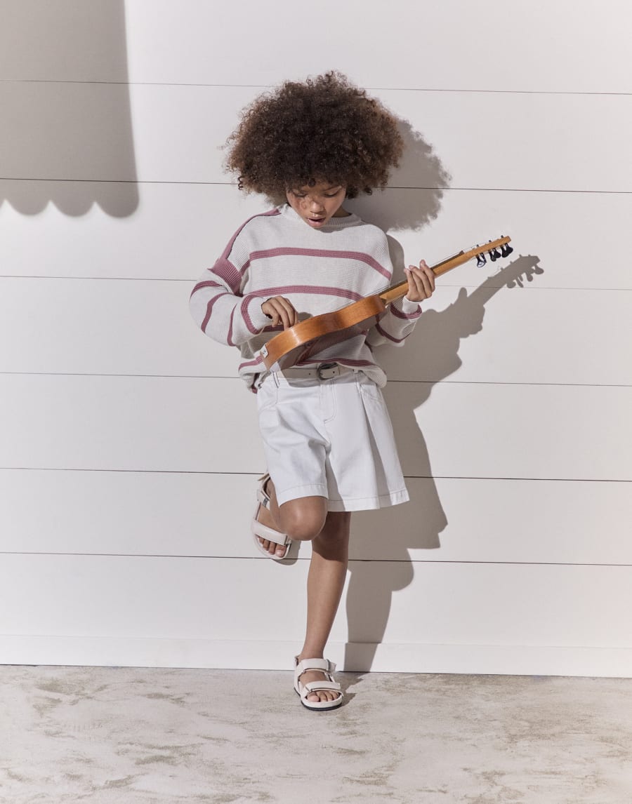 牛仔免裆短裤 白色 女童 - Brunello Cucinelli