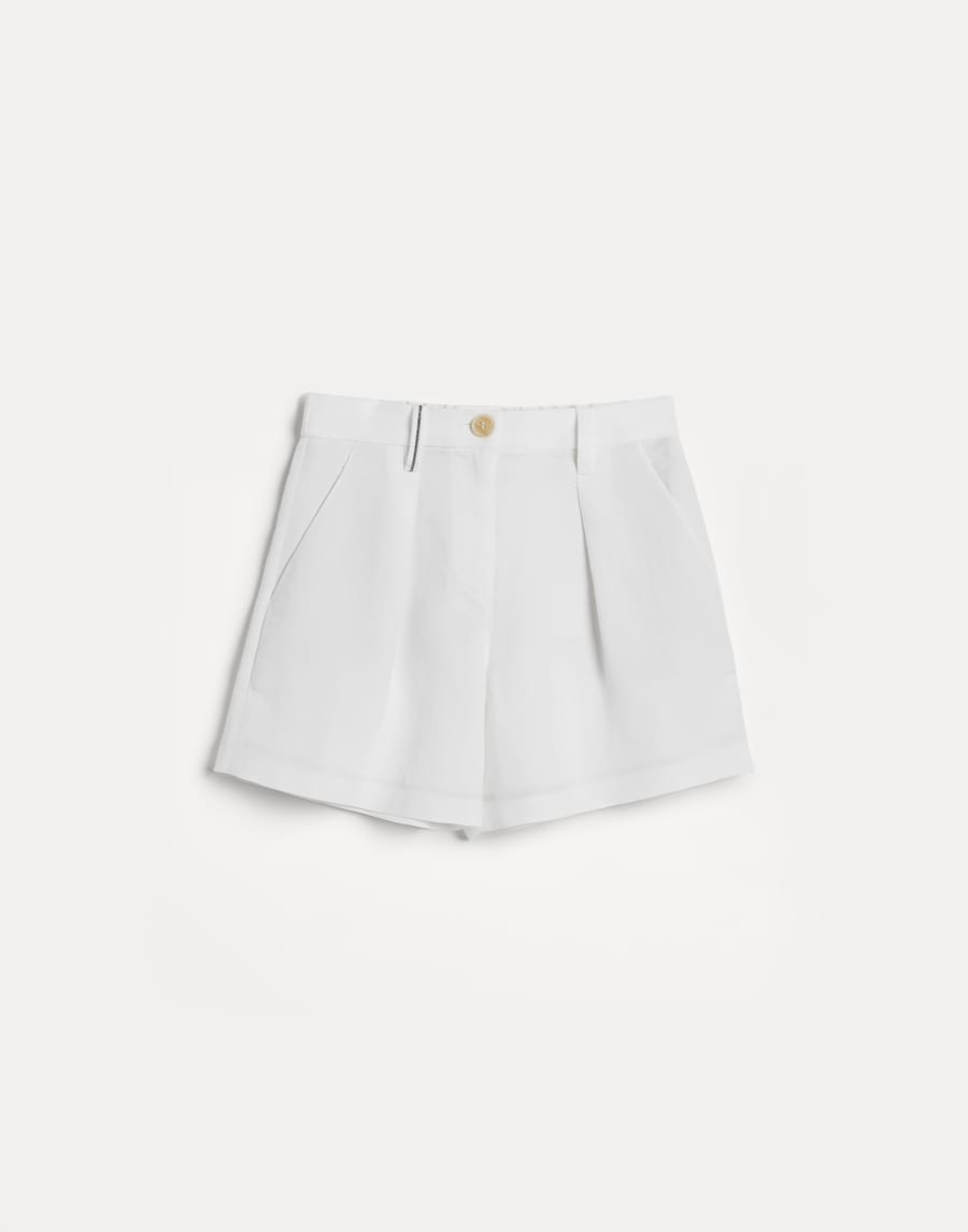 斜纹布精裁短裤 白色 女童 - Brunello Cucinelli