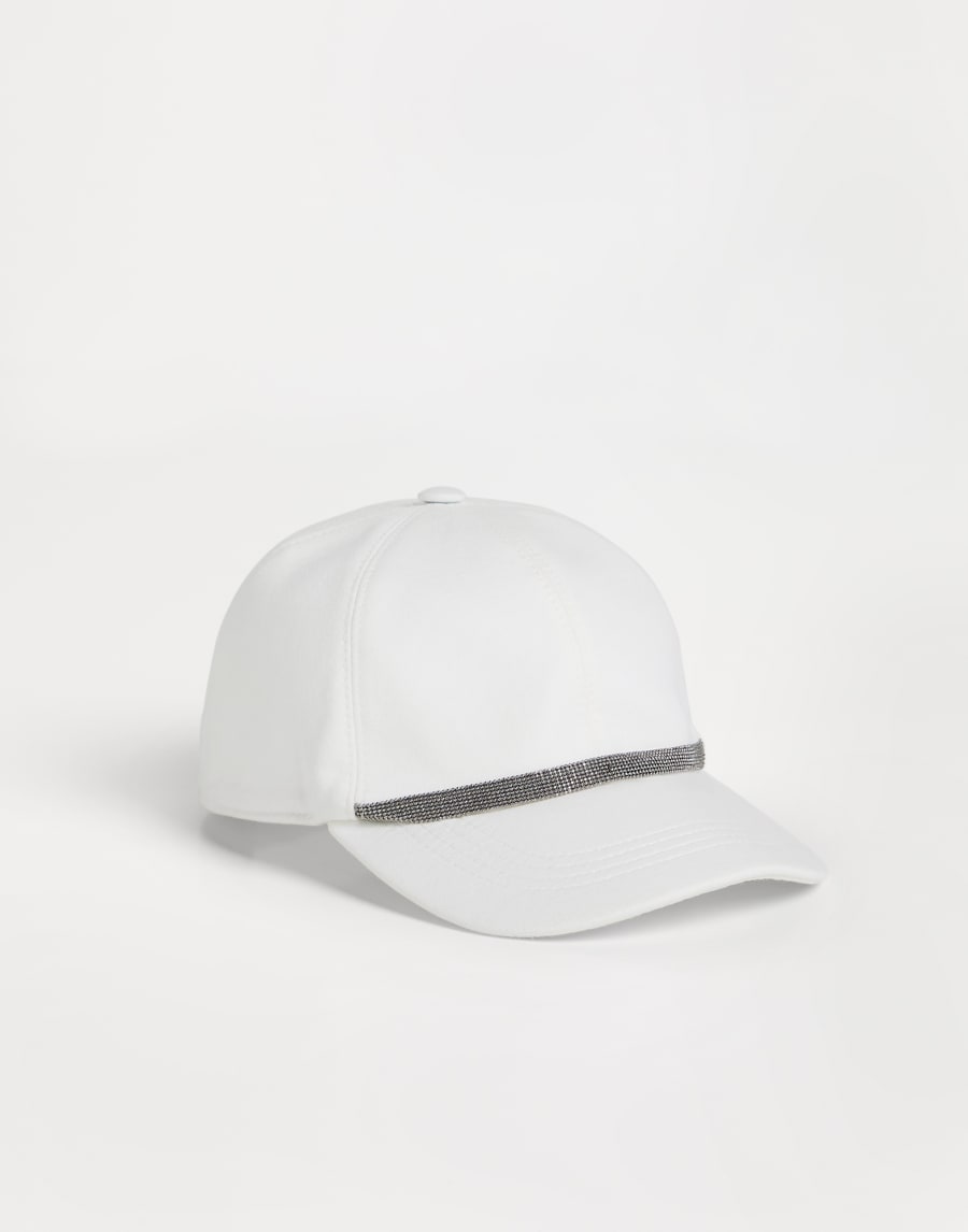 镶珠装饰篮球帽 白色 女童 - Brunello Cucinelli