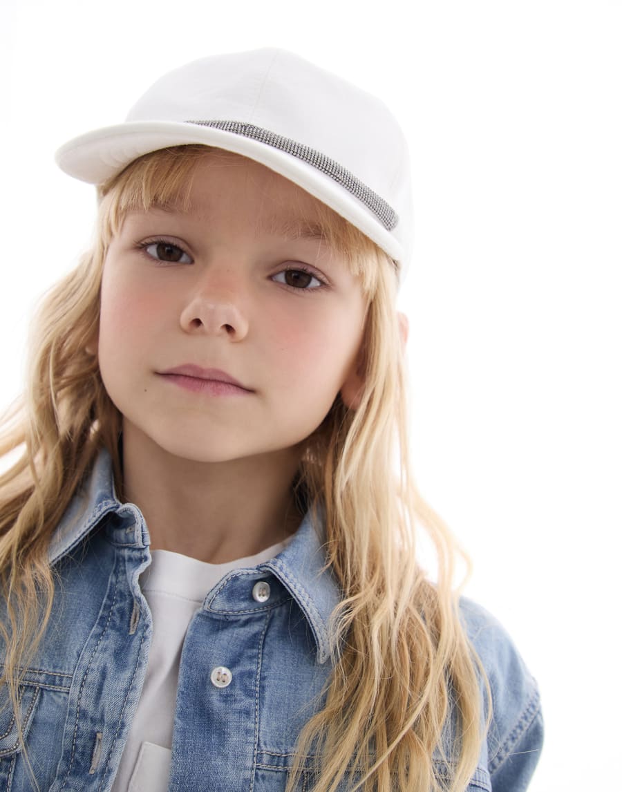 Бейсболка с цепочкой Мониль Белый Девочки - Brunello Cucinelli