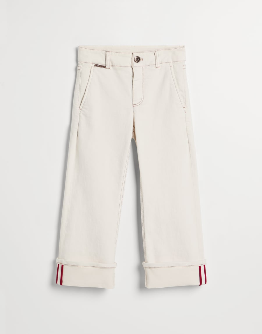 牛仔布长裤 粉笔色 女童 - Brunello Cucinelli