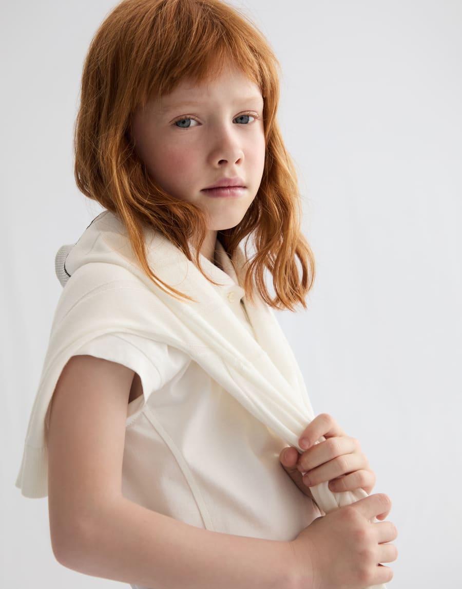 Джемпер из хлопка Панама Девочки - Brunello Cucinelli