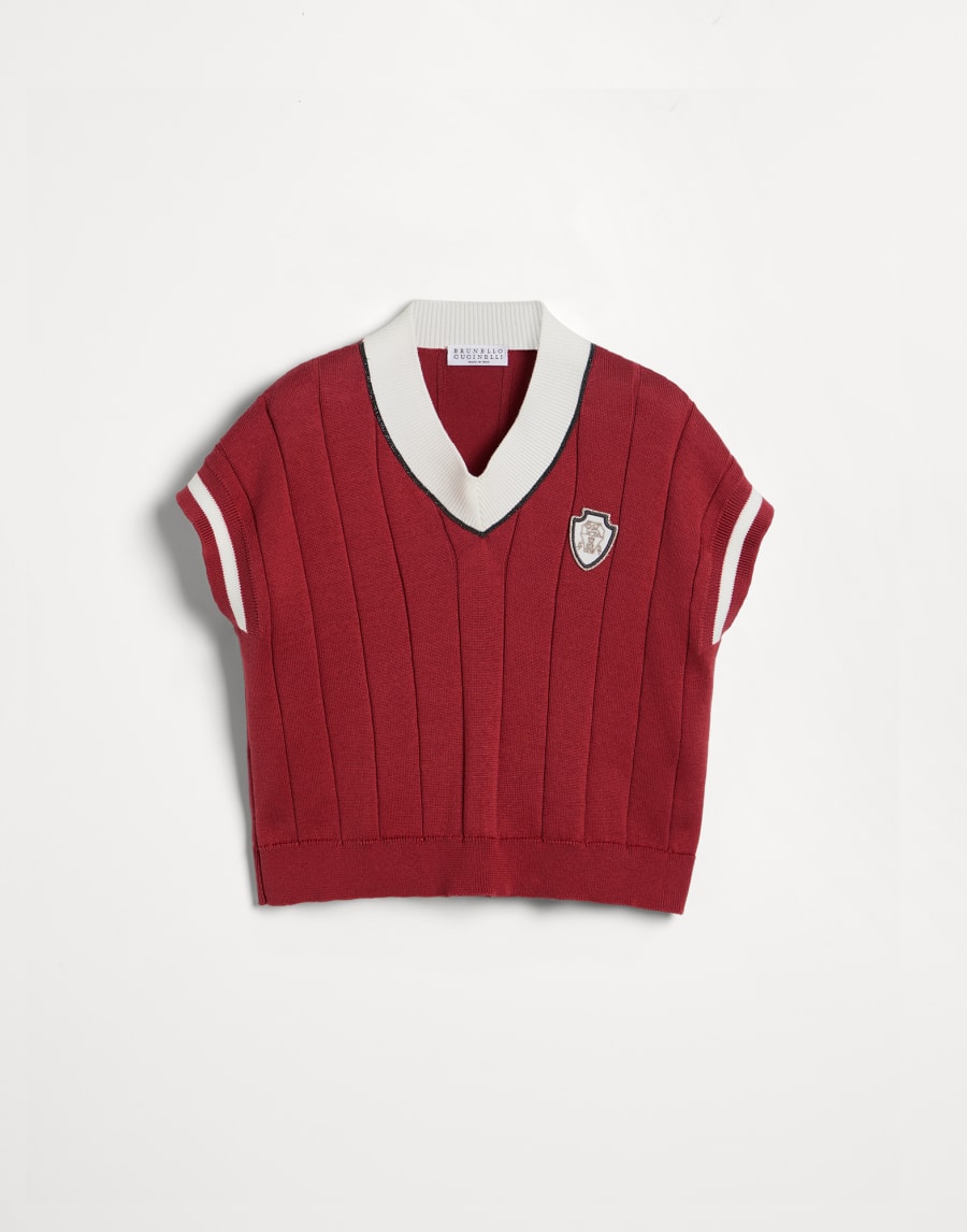 针织 T 恤 红色 女童 - Brunello Cucinelli