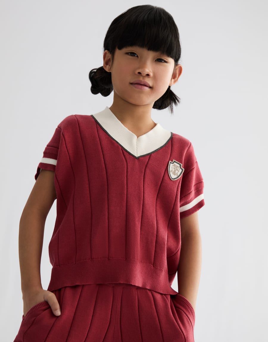Knit T-shirt Red Girls - Brunello Cucinelli
