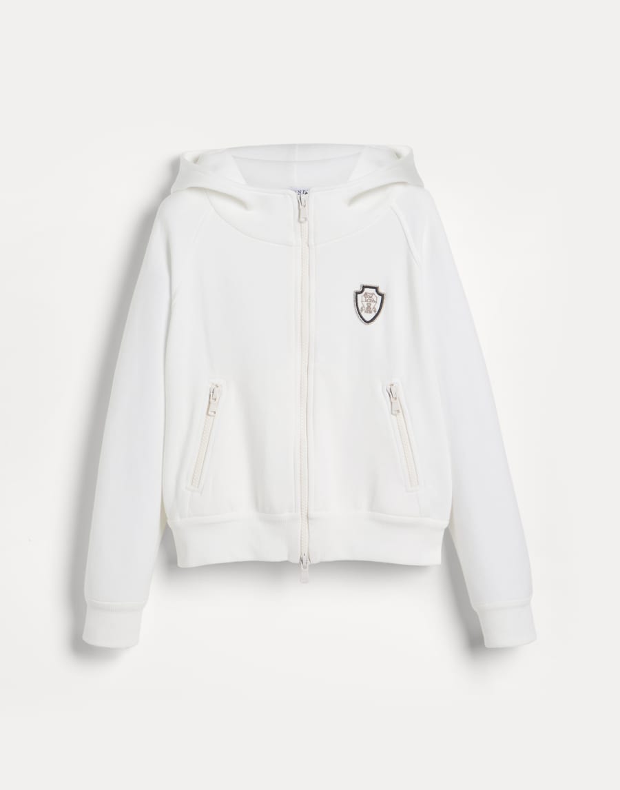 带风帽的上衣 灰白色 女童 - Brunello Cucinelli