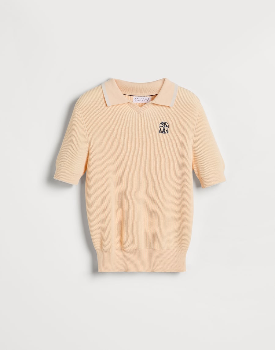 Polo-style sweater Orange Boys - Brunello Cucinelli