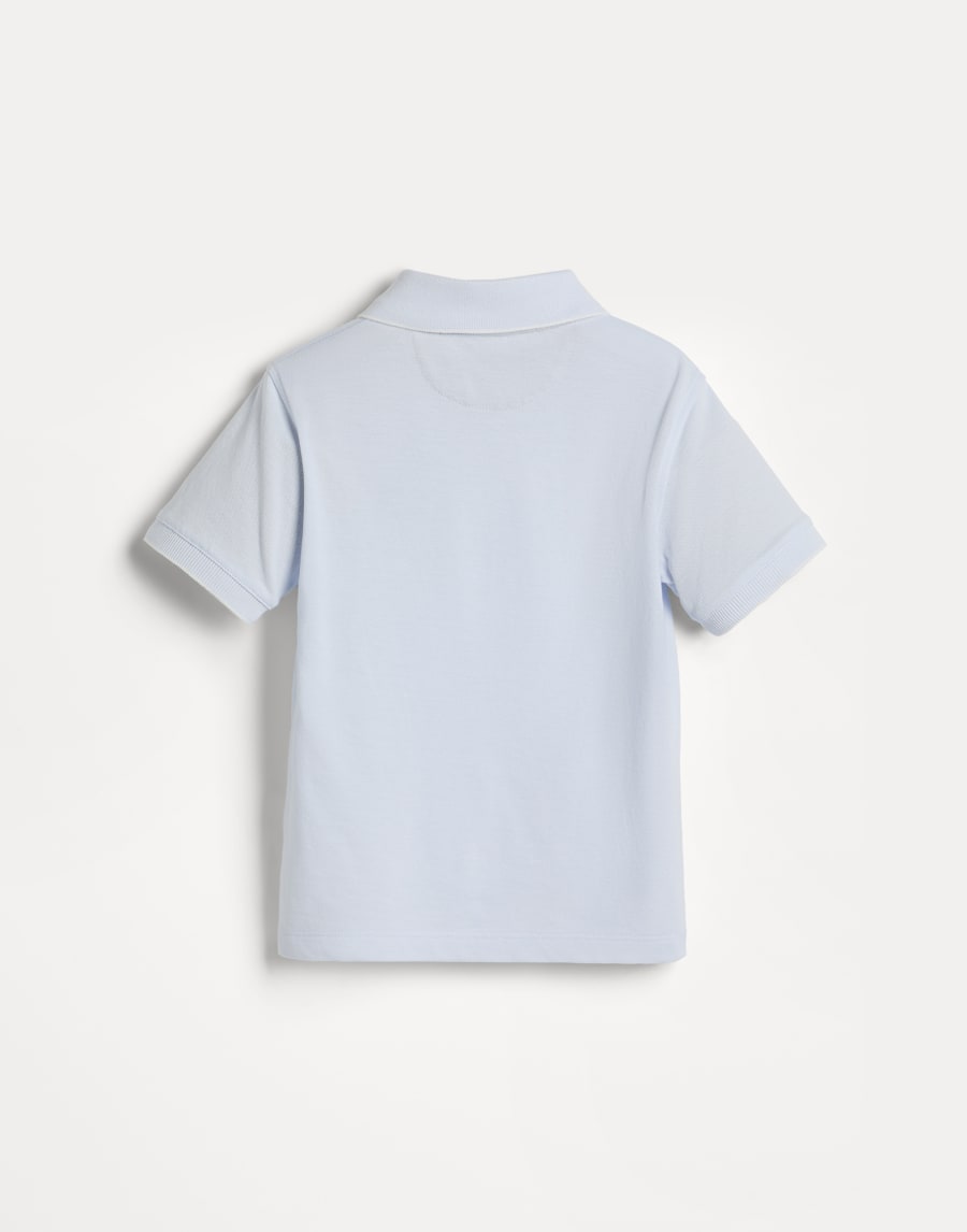 Piqué polo shirt Sky Blue Boys - Brunello Cucinelli