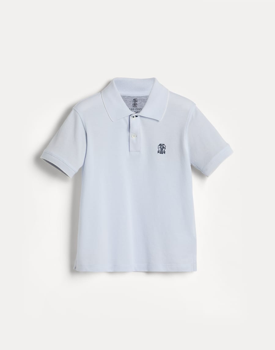 Piqué polo shirt Sky Blue Boys - Brunello Cucinelli