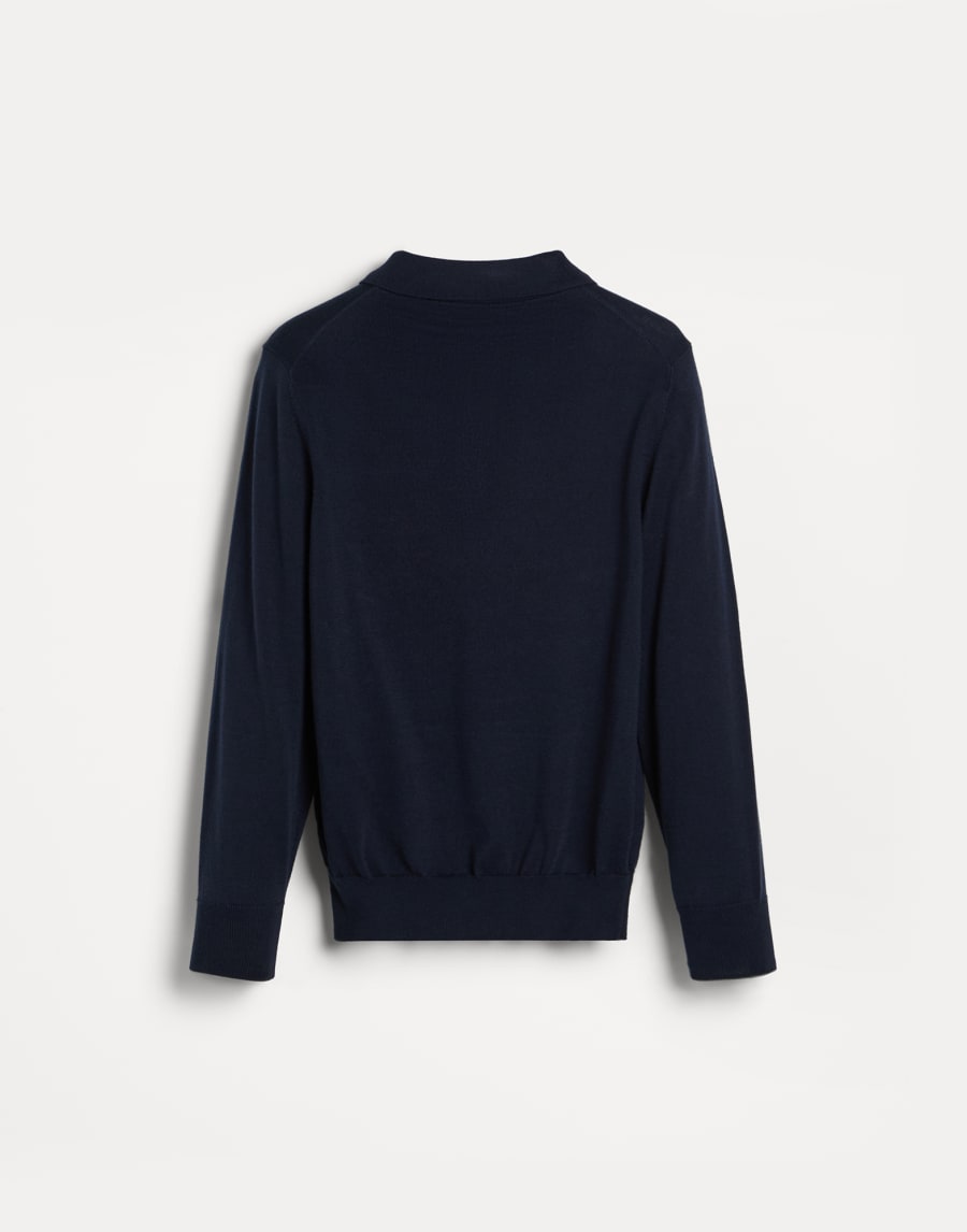 Поло с логотипом Темно-Синий Мальчики - Brunello Cucinelli