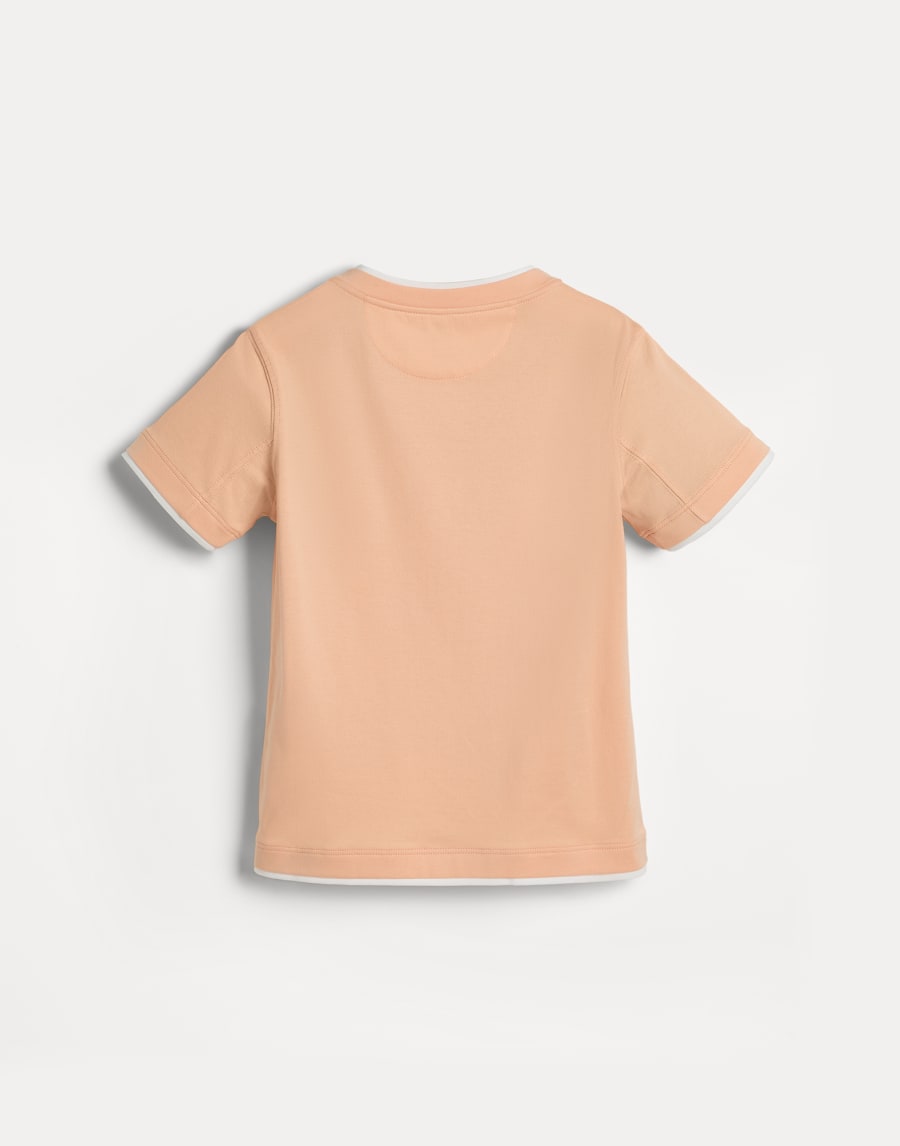 T-shirt with faux-layering Orange Boys - Brunello Cucinelli