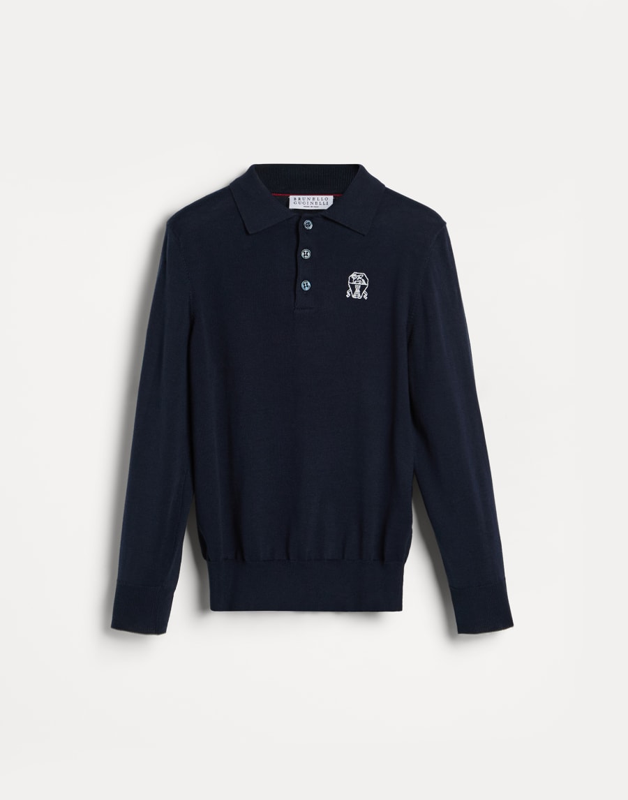 ロゴ入り ポロシャツ ネイビーブルー ボーイズ - Brunello Cucinelli