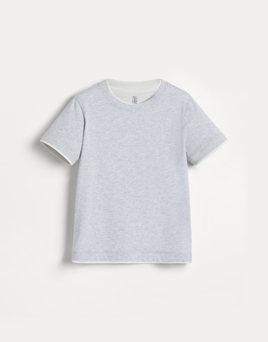 T-shirt with faux-layering Light Grey Boys - Brunello Cucinelli