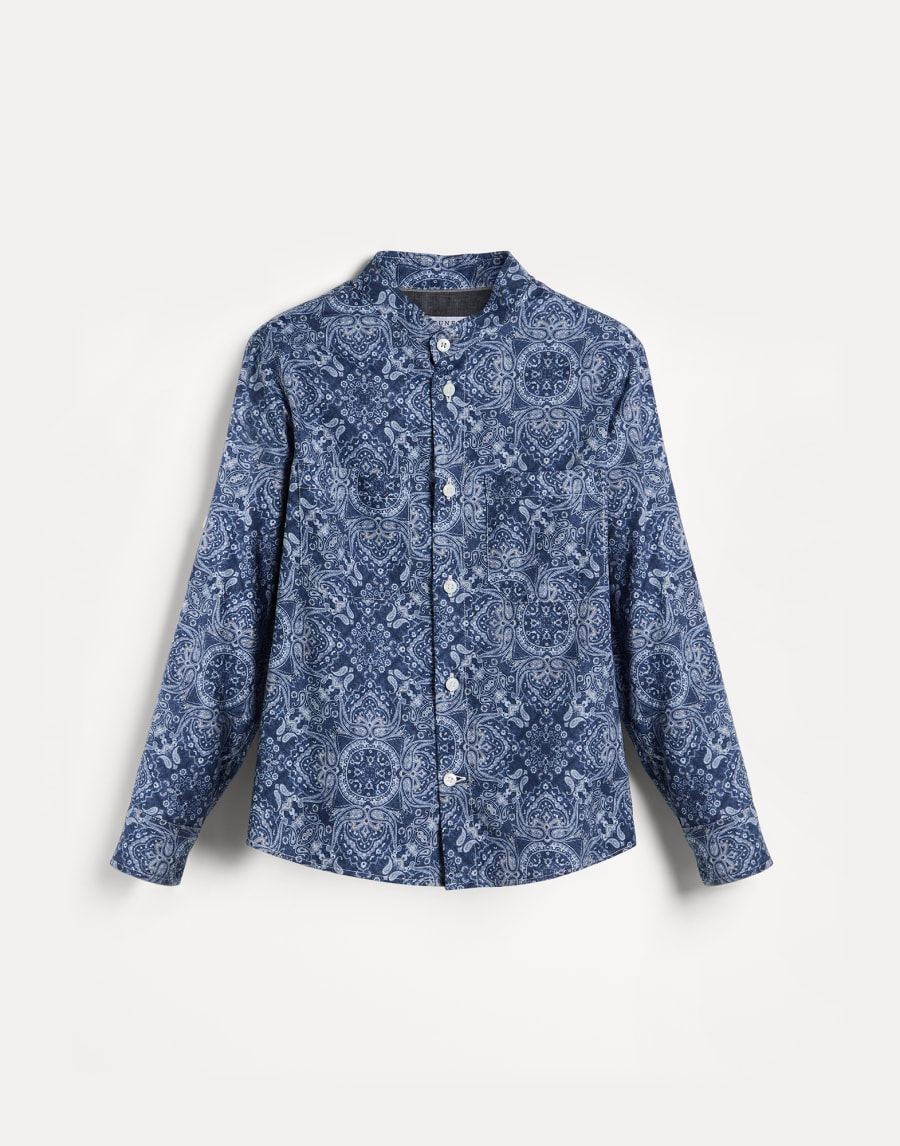 Mandarin collar shirt Blue Boys - Brunello Cucinelli
