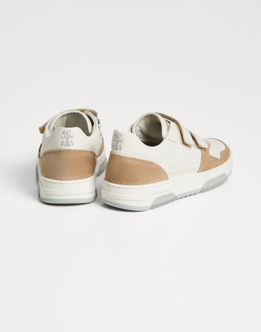 Calfskin and suede sneakers Brown Boys - Brunello Cucinelli