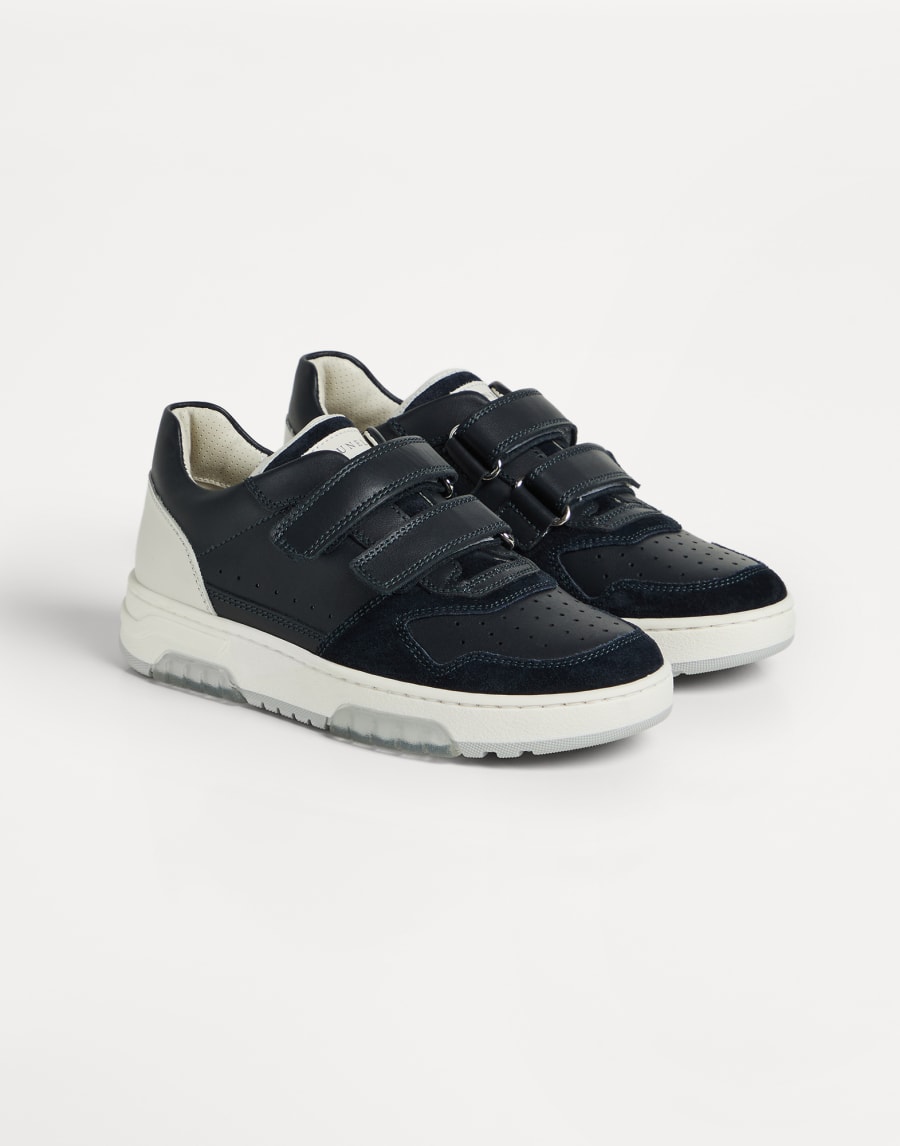 Calfskin and suede sneakers Black Boys - Brunello Cucinelli