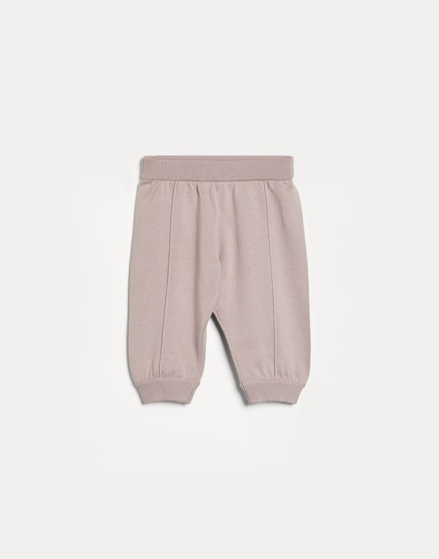 Baby Bernie jacquard knit trousers Pink Baby - Brunello Cucinelli