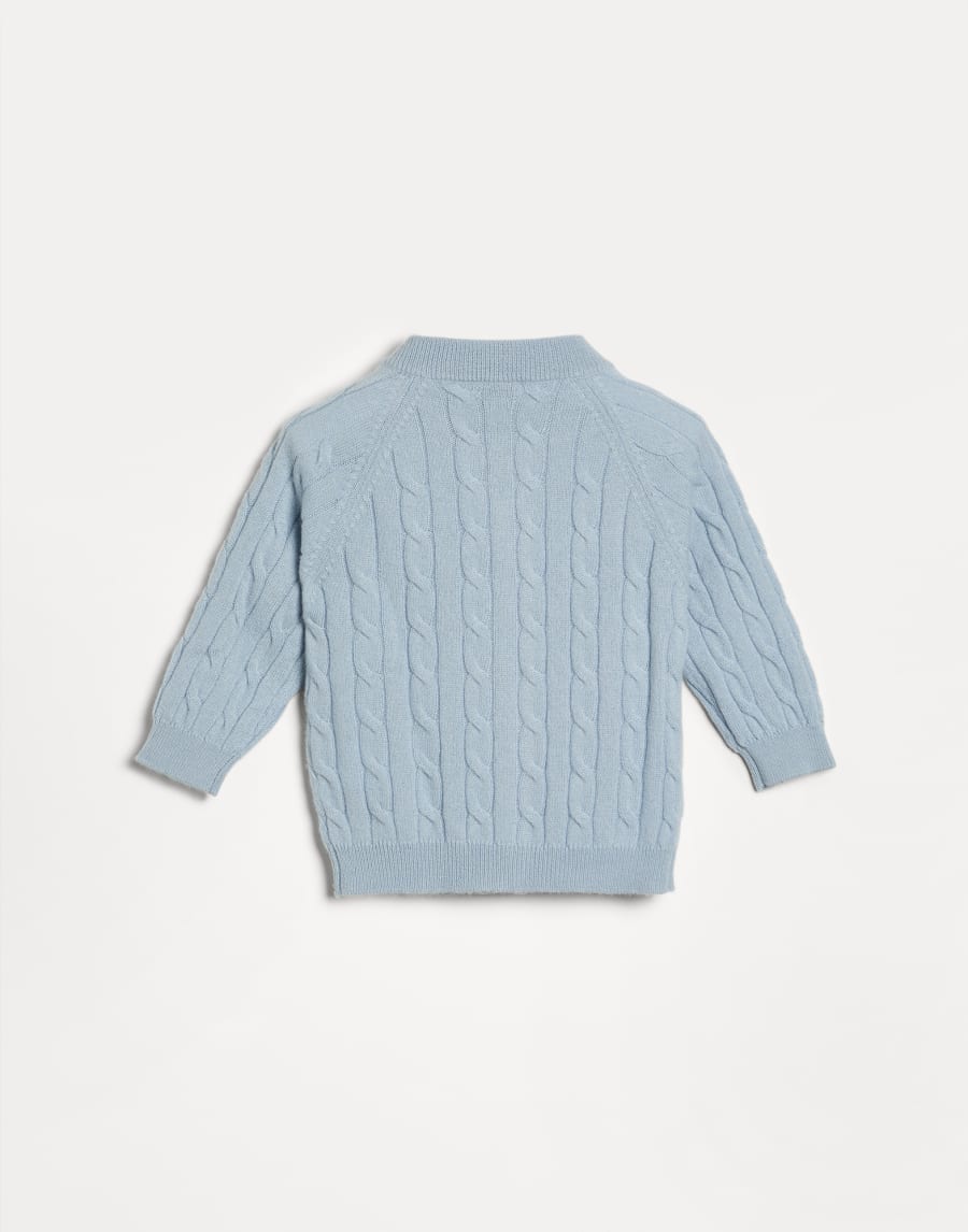 ベビーバーニー ケーブル入り カーディガン アイス ベビー - Brunello Cucinelli