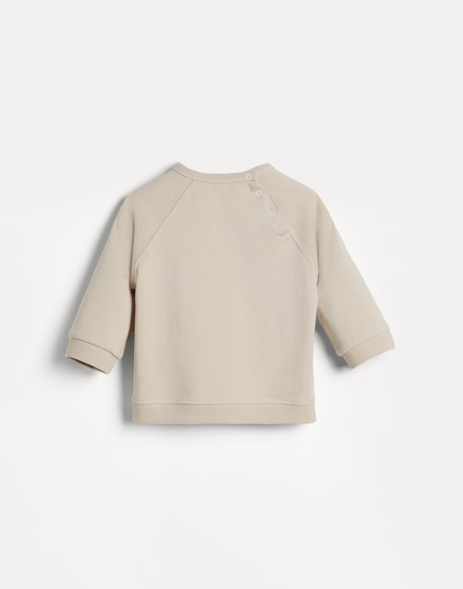 French terry Bernie Baby sweatshirt Oat Baby - Brunello Cucinelli
