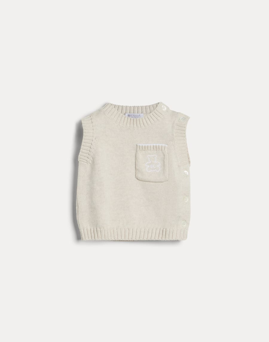 Жилет Baby Bernie Овсяный Малыши - Brunello Cucinelli