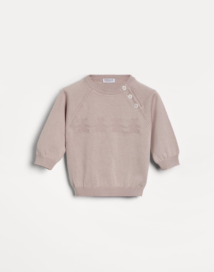 Bernie Baby jacquard sweater Pink Baby - Brunello Cucinelli