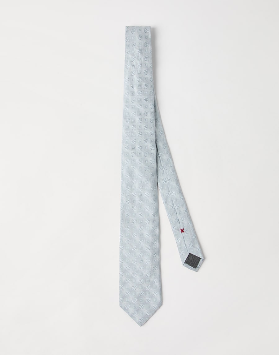Necktie with pattern Light Grey Man - Brunello Cucinelli