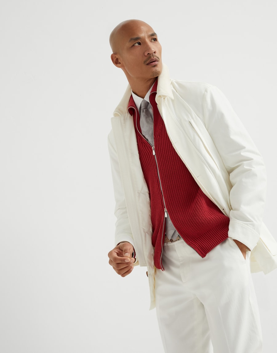Cardigan con zip Rubino Uomo - Brunello Cucinelli