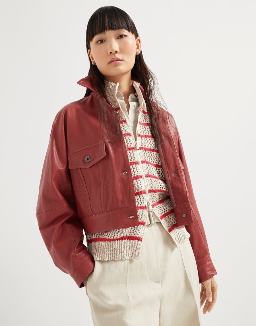 闪耀网眼来衫 红色 女款 - Brunello Cucinelli