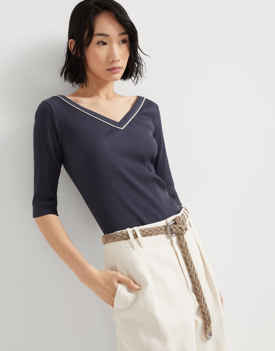 T-shirt with monili Moonlight Woman - Brunello Cucinelli