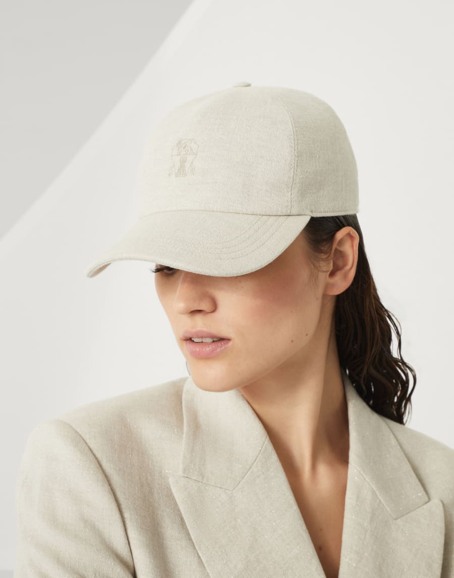 Baseball cap with logo Cool Beige Woman - Brunello Cucinelli